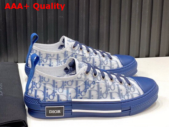 Dior B23 Low Top Sneaker in Blue Dior Oblique Replica