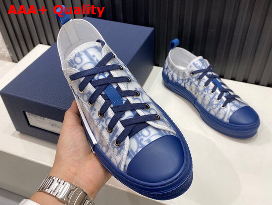 Dior B23 Low Top Sneaker in Blue Dior Oblique Replica