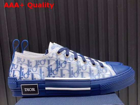 Dior B23 Low Top Sneaker in Blue Dior Oblique Replica