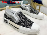 Dior B23 Slip On Sneaker Black and White Dior Oblique Canvas Replica