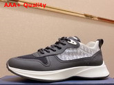 Dior B25 Runner Sneaker Black Smooth Calfskin and Technical Mesh with Gray dior Oblique Canvas Replica