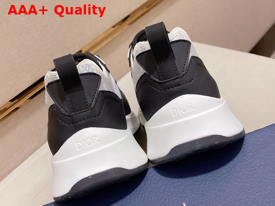 Dior B25 Runner Sneaker Black Smooth Calfskin and Technical Mesh with Gray dior Oblique Canvas Replica