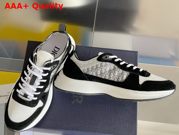 Dior B25 Runner Sneaker Black Suede White Technical Mesh and Black Dior Oblique Canvas Replica
