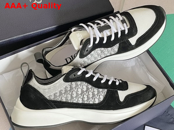 Dior B25 Runner Sneaker Black Suede White Technical Mesh and Black Dior Oblique Canvas Replica