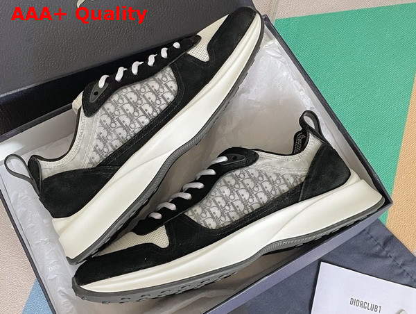 Dior B25 Runner Sneaker Black Suede White Technical Mesh and Black Dior Oblique Canvas Replica
