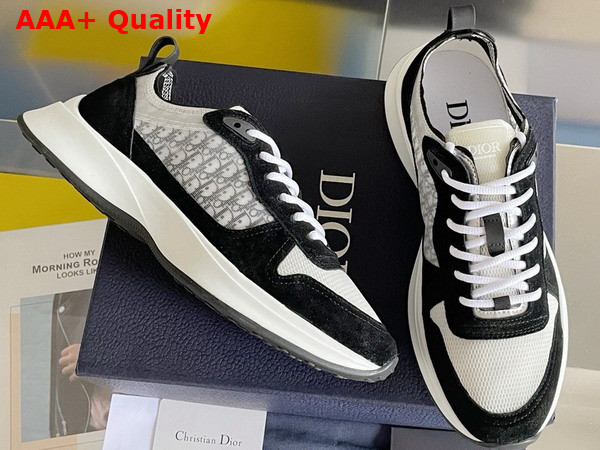 Dior B25 Runner Sneaker Black Suede White Technical Mesh and Black Dior Oblique Canvas Replica