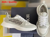 Dior B25 Runner Sneaker Dior Gray and White Smooth Calfskin with Beige and Black Dior Oblique Jacquard Replica