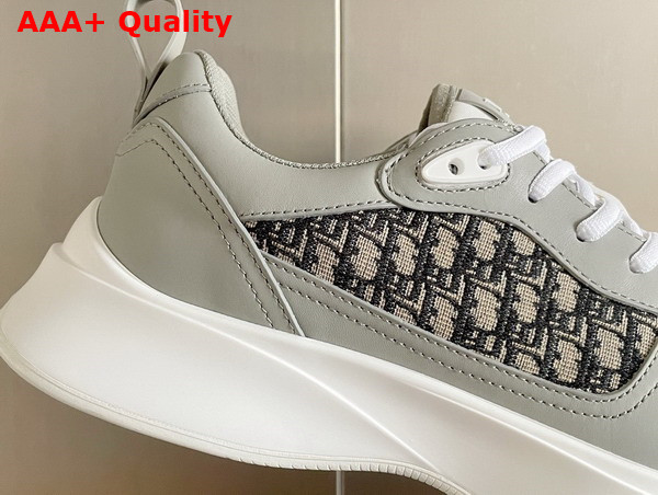 Dior B25 Runner Sneaker Dior Gray and White Smooth Calfskin with Beige and Black Dior Oblique Jacquard Replica