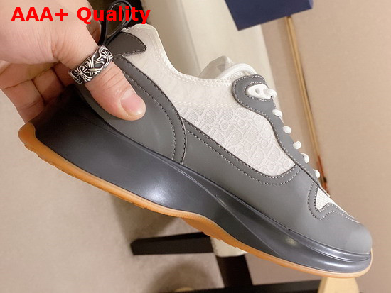 Dior B25 Runner Sneaker Gray Smooth Calfskin White Dior Oblique Canvas and Technical Mesh Replica