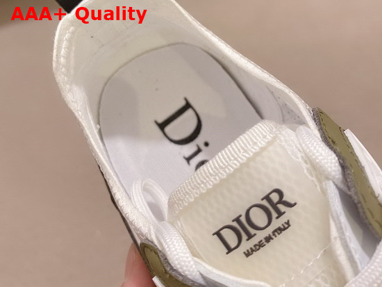 Dior B25 Runner Sneaker Khaki Smooth Calfskin White Dior Oblique Canvas and Technical Mesh Replica