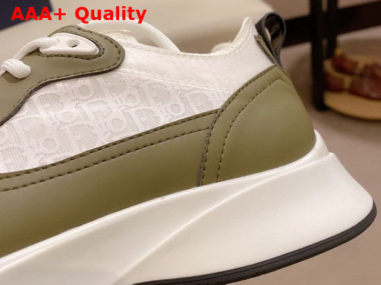 Dior B25 Runner Sneaker Khaki Smooth Calfskin White Dior Oblique Canvas and Technical Mesh Replica