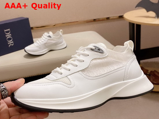 Dior B25 Runner Sneaker White Smooth Calfskin Dior Oblique Canvas and Technical Mesh Replica