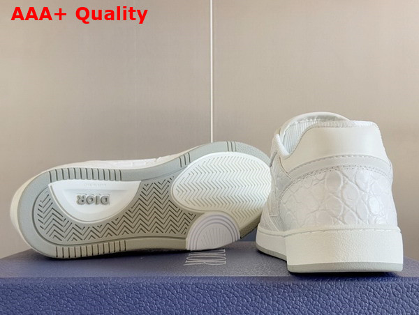 Dior B27 Low Top Sneaker White Crocodile Embossed Calfskin and Smooth Calfskin with White Dior Oblique Galaxy Leather Replica