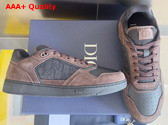 Dior B27 Uptown Low Top Sneaker Deep Brown Suede Black Smooth Calfskin and Black Dior Oblique Jacquard Replica