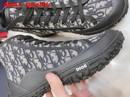 Dior B28 High Top Sneaker Beige and Black Dior Oblique Jacquard and Black Rubber Replica