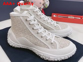 Dior B28 High Top Sneaker Off White Dior Oblique Jacquard and White Rubber Replica
