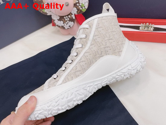 Dior B28 High Top Sneaker Off White Dior Oblique Jacquard and White Rubber Replica