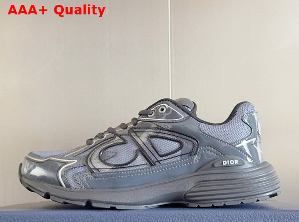Dior B30 Countdown Sneaker in Light Gray Technical Mesh and Gray Brilliant Finish Technical Fabric Replica