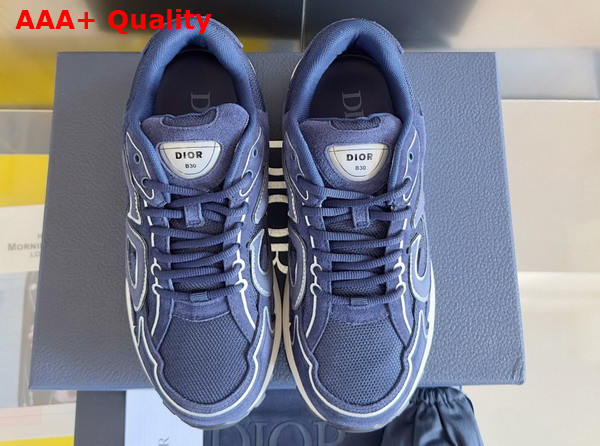 Dior B30 Countdown Sneaker in Navy Blue Suede Replica