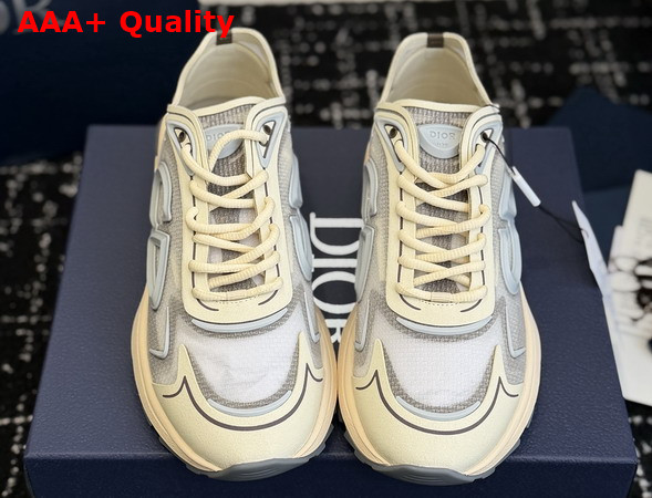 Dior B30 Countdown Tech Sneaker Beige Semi Transparent N3O Nylon Beige and Brown Technical Fabric and Gray Rubber Replica