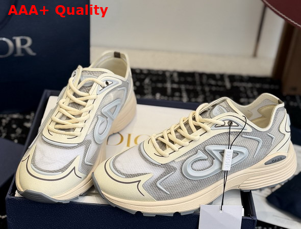 Dior B30 Countdown Tech Sneaker Beige Semi Transparent N3O Nylon Beige and Brown Technical Fabric and Gray Rubber Replica