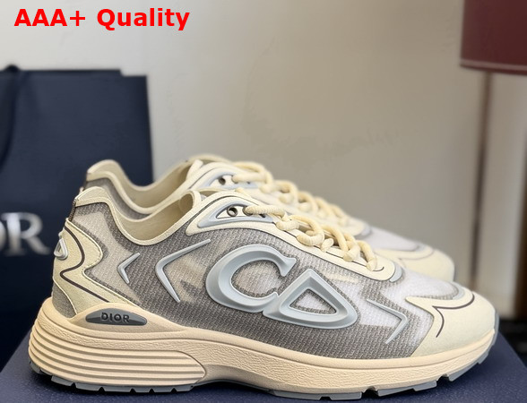 Dior B30 Countdown Tech Sneaker Beige Semi Transparent N3O Nylon Beige and Brown Technical Fabric and Gray Rubber Replica