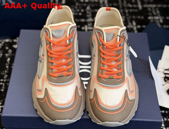 Dior B30 Countdown Tech Sneaker Beige Semi Transparent N3O Nylon Brown and Orange Technical Fabric and Gray Rubber Replica