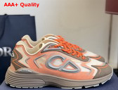 Dior B30 Countdown Tech Sneaker Beige Semi Transparent N3O Nylon Brown and Orange Technical Fabric and Gray Rubber Replica