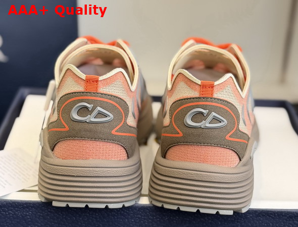 Dior B30 Countdown Tech Sneaker Beige Semi Transparent N3O Nylon Brown and Orange Technical Fabric and Gray Rubber Replica