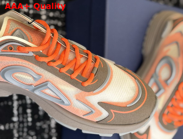 Dior B30 Countdown Tech Sneaker Beige Semi Transparent N3O Nylon Brown and Orange Technical Fabric and Gray Rubber Replica