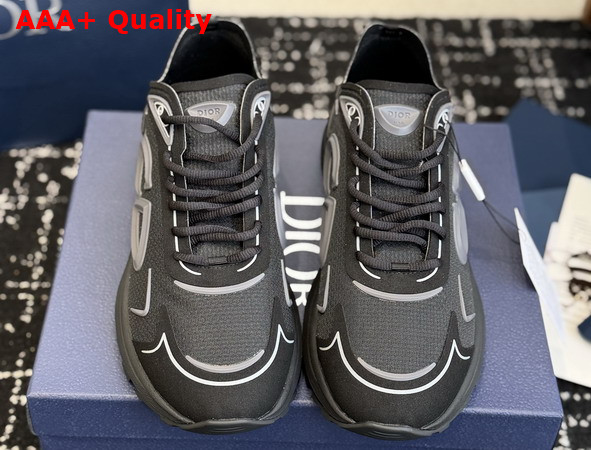 Dior B30 Countdown Tech Sneaker Black Semi Transparent N3O Nylon Black Technical Fabric and Gray Rubber Replica