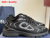 Dior B30 Countdown Tech Sneaker Black Semi Transparent N3O Nylon Black Technical Fabric and Gray Rubber Replica