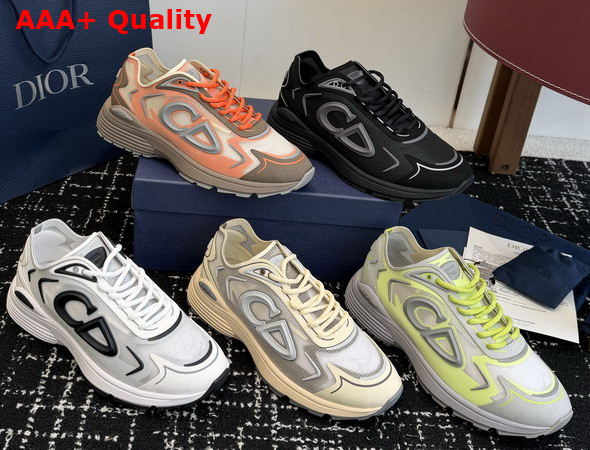 Dior B30 Countdown Tech Sneaker Black Semi Transparent N3O Nylon Black Technical Fabric and Gray Rubber Replica