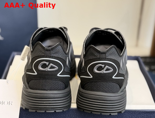 Dior B30 Countdown Tech Sneaker Black Semi Transparent N3O Nylon Black Technical Fabric and Gray Rubber Replica