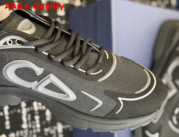 Dior B30 Countdown Tech Sneaker Black Semi Transparent N3O Nylon Black Technical Fabric and Gray Rubber Replica