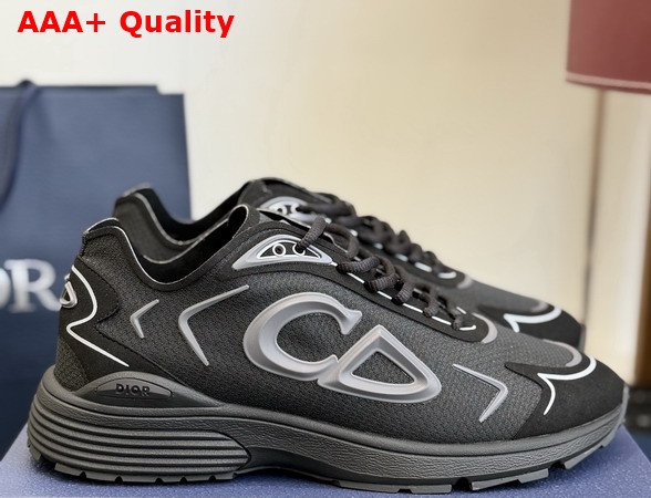 Dior B30 Countdown Tech Sneaker Black Semi Transparent N3O Nylon Black Technical Fabric and Gray Rubber Replica