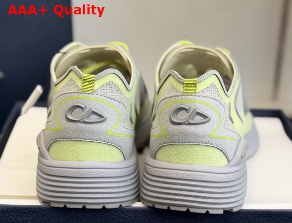 Dior B30 Countdown Tech Sneaker White Semi Transparent N3O Nylon Gray and Green Technical Fabric and Gray Rubber Replica