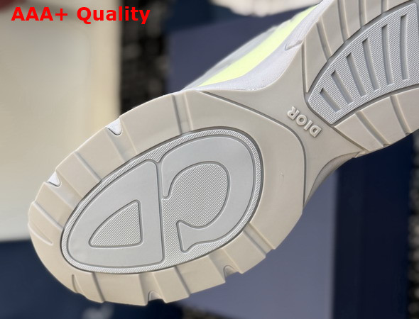 Dior B30 Countdown Tech Sneaker White Semi Transparent N3O Nylon Gray and Green Technical Fabric and Gray Rubber Replica