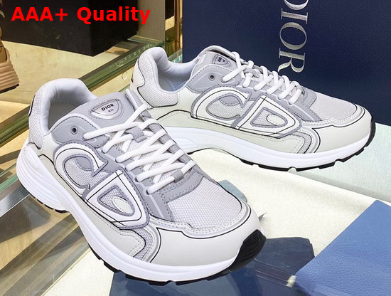 Dior B30 Sneaker Gray Mesh and White Technical Fabric Replica