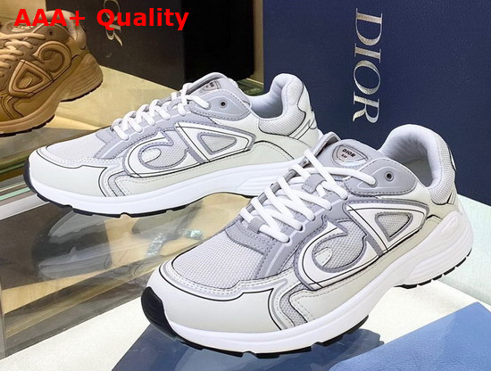 Dior B30 Sneaker Gray Mesh and White Technical Fabric Replica