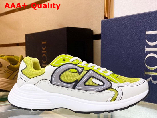 Dior B30 Sneaker Yellow Mesh and White Technical Fabric Replica