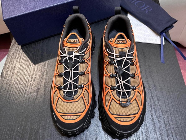 Dior B31 Runner Sneaker Beige Technical Mesh and Orange Rubber with Warped Cannage Motif Replica