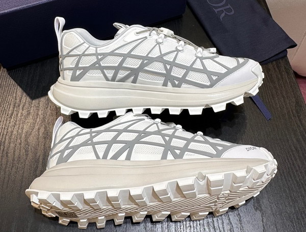 Dior B31 Runner Sneaker White Technical Mesh and Gray Rubber with Warped Cannage Motif Replica