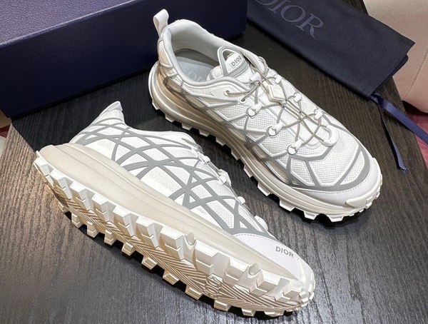 Dior B31 Runner Sneaker White Technical Mesh and Gray Rubber with Warped Cannage Motif Replica