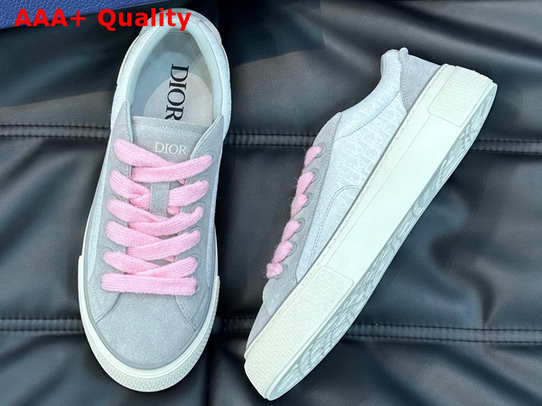 Dior B33 Sneaker Gray and White Dior Oblique Jacquard and Gray Suede Replica