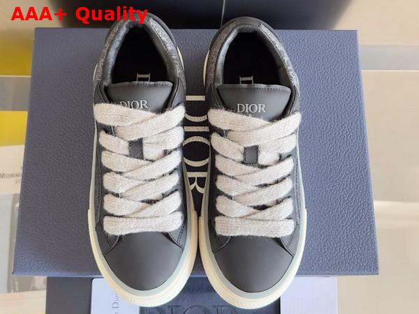 Dior B33 Sneaker in Black Smooth Calfskin and Black Dior Oblique Jacquard Replica