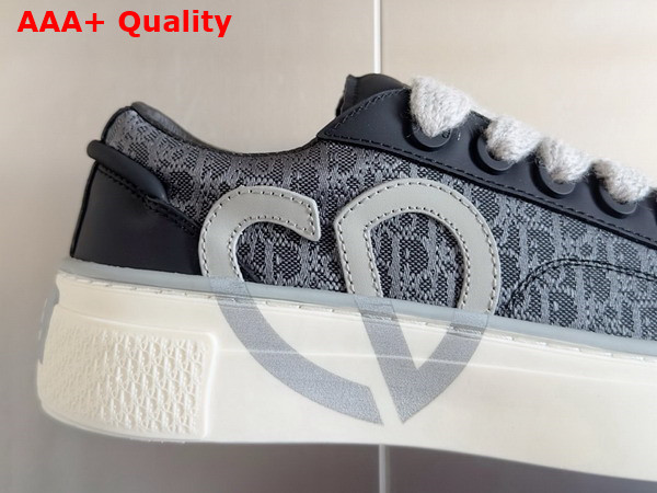 Dior B33 Sneaker in Black Smooth Calfskin and Black Dior Oblique Jacquard Replica