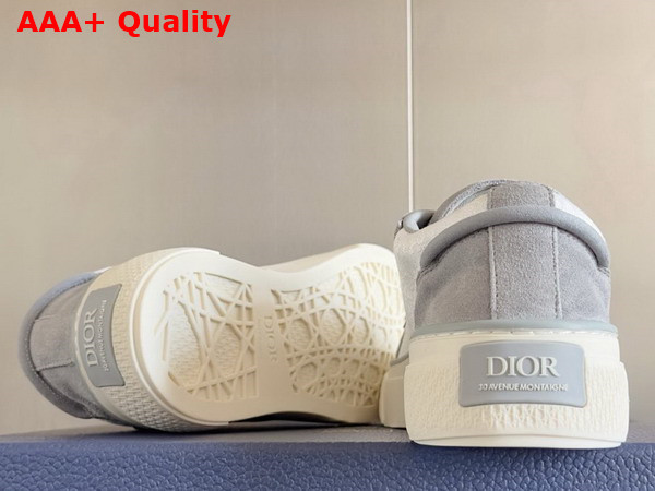 Dior B33 Sneaker in Gray Suede and White Dior Oblique Jacquard Replica