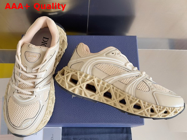 Dior B35 NXXT Sneaker in Beige Technical Fabric and Gray Technical Mesh Replica