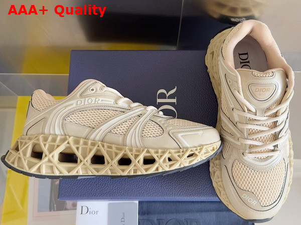 Dior B35 NXXT Sneaker in Beige Technical Fabric and Gray Technical Mesh Replica